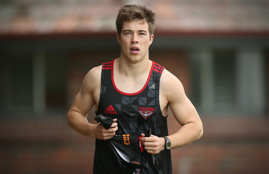 AFL 2015 Training - Essendon 101115 Zach Merrett says he has recovered well from a foot strwss fracture that affected his 2015 season - ${keywords}